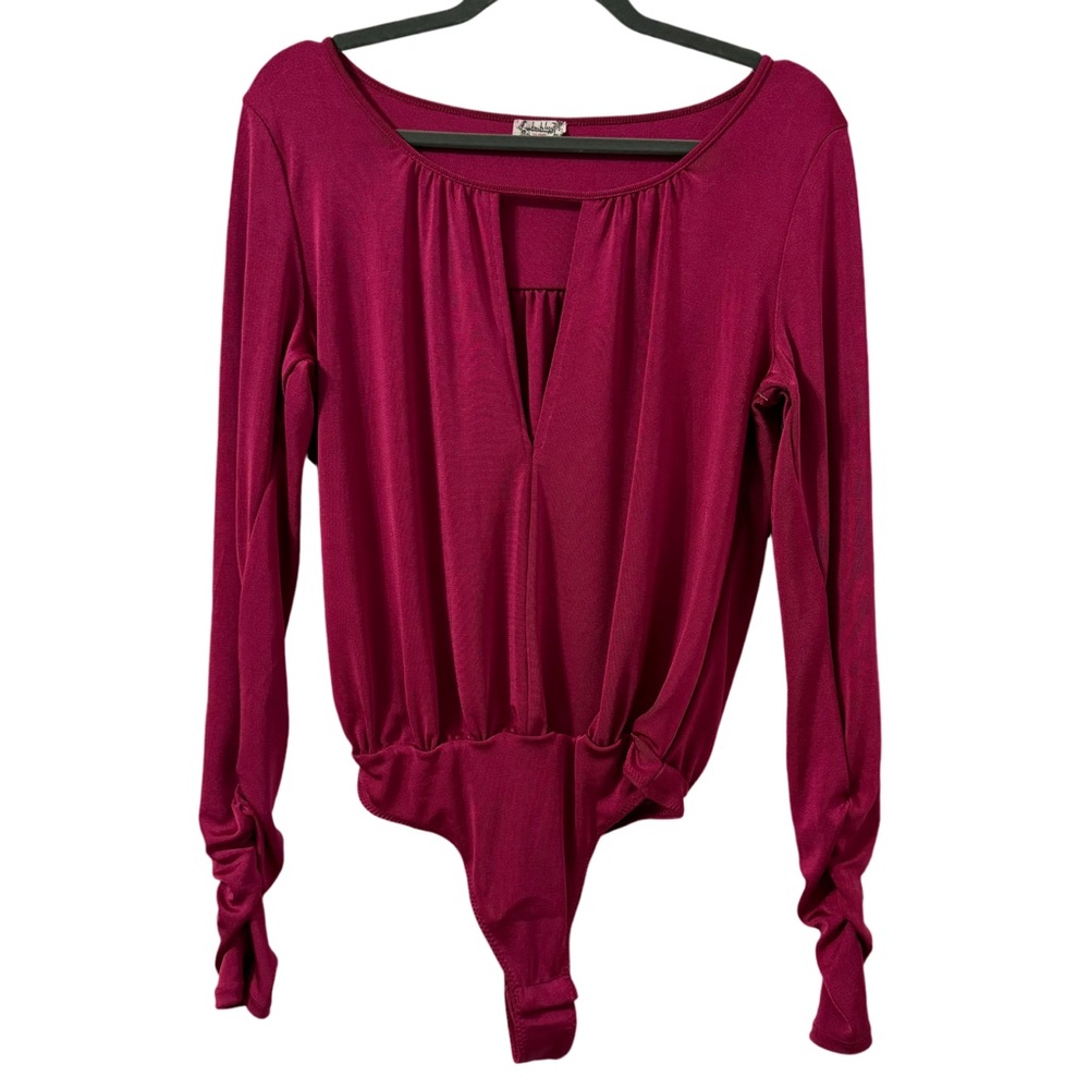 Intimately Free People Womens Kaya Keyhole Bodysuit Small Rose Hypnotic Feminine